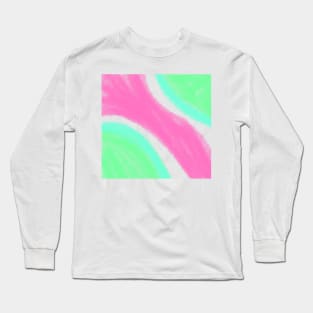 Pink green watercolor art design Long Sleeve T-Shirt